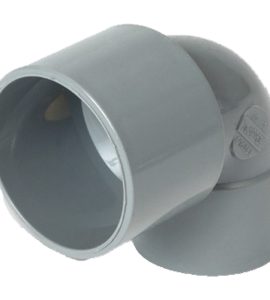 CURVA TECNICA UNIVERSALE AD INCOLLAGGIO FEMMINA/FEMMINA IN PVC NICOLL Ø50x40 mm