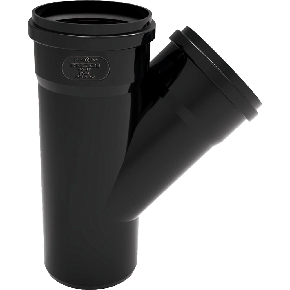 - BRAGA A 45° MASCHIO/FEMMINA "PHONOBLACK" Ø100 x Ø100 mm