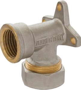 GOMITO FEMMINA FLANGIATO A COMPRESSIONE O-RING PER TUBO RAME APE Ø16 x 1/2"