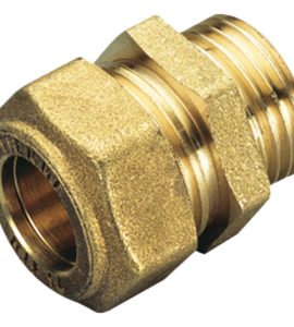 RACCORDO DIRITTO MASCHIO A COMPRESSIONE CON O-RING GIALLO PER GAS TIEMME Ø28 x 1"