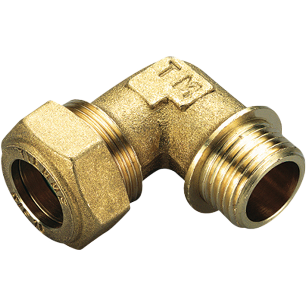 - RACCORDO CURVO MASCHIO A COMPRESSIONE CON O-RING GIALLO PER GAS TIEMME Ø22 x 3/4"
