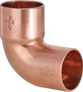 GOMITO A 90° IN RAME MASCHIO/FEMMINA A SALDARE Ø54 x 54 mm