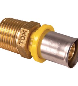 RACCORDO DIRITTO MASCHIO A PRESSARE PER TUBO MULTISTRATO ACQUA E GAS TDM 1" x Ø32 (3