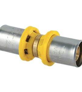 RACCORDO DIRITTO DOPPIO A PRESSARE PER TUBO MULTISTRATO ACQUA E GAS TDM Ø32 x Ø32 (3