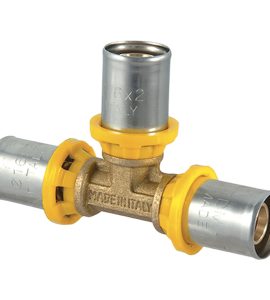 TEE A PRESSARE PER TUBO MULTISTRATO ACQUA E GAS TDM Ø32 x 32 (3