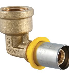 RACCORDO CURVO FEMMINA A PRESSARE PER TUBO MULTISTRATO ACQUA E GAS TDM 1" x Ø32 mm