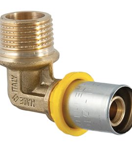 RACCORDO CURVO MASCHIO A PRESSARE PER TUBO MULTISTRATO ACQUA E GAS TDM 1" x Ø32 mm
