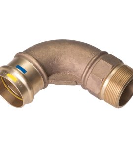 GOMITO FEMMINA A PRESSARE FILETTATO MASCHIO IN BRONZO Ø35 x 1"1/4 M