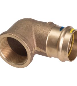 GOMITO FEMMINA A PRESSARE FILETTATO FEMMINA IN BRONZO Ø35 x 1"1/4 F