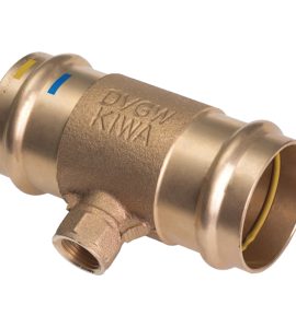 TEE FEMMINA A PRESSARE FILETTATO FEMMINA AL CENTRO IN BRONZO Ø35 x 1/2" x Ø35