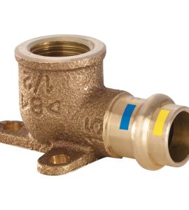 GOMITO FLANGIATO FEMMINA A PRESSARE FILETTATO FEMMINA IN BRONZO Ø22 x 3/4"F