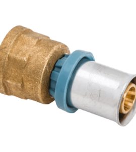 RACCORDO DIRITTO FEMMINA A PRESSARE PER TUBO MULTISTRATO UNIDELTA Ø50 x 1"1/2