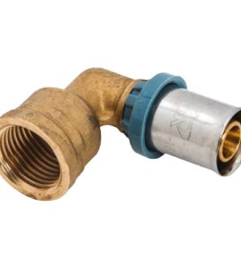 GOMITO FEMMINA A PRESSARE PER TUBO MULTISTRATO UNIDELTA Ø50 x 1"1/2