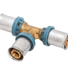 TEE A PRESSARE PER TUBO MULTISTRATO UNIDELTA Ø63 x Ø63 x Ø63