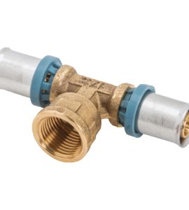 TEE FEMMINA A PRESSARE PER TUBO MULTISTRATO UNIDELTA Ø63 x 1"1/4 x Ø63