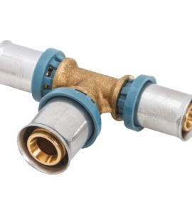 TEE MAGGIORATO A PRESSARE PER TUBO MULTISTRATO UNIDELTA Ø20 x 26 x Ø20