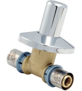 VALVOLA INCASSO A PRESSARE PER TUBO MULTISTRATO UNIDELTA Ø20 x Ø20