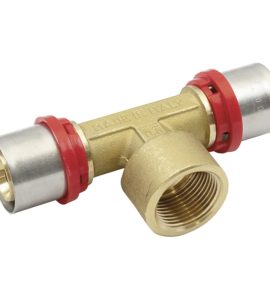 TEE FEMMINA A PRESSARE PER TUBO MULTISTRATO TIEMME Ø32 x 1" x Ø32