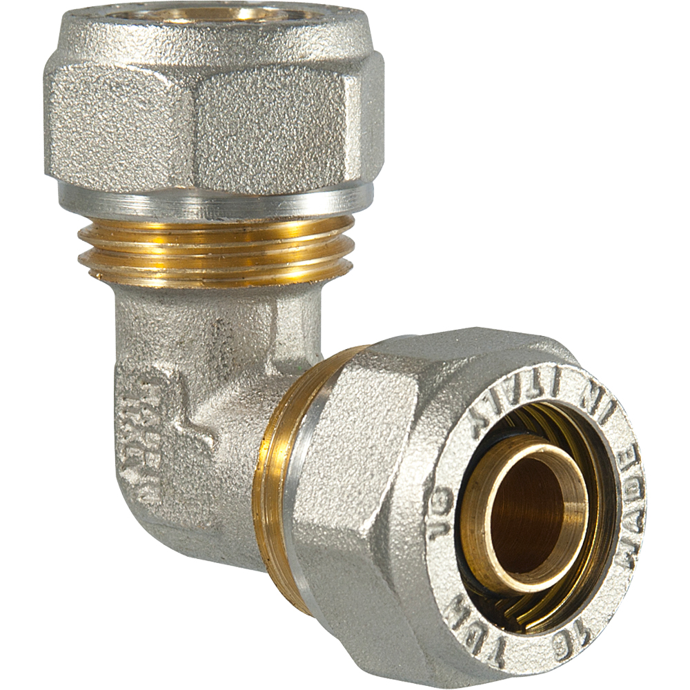 - RACCORDO CURVO DOPPIO A COMPRESSIONE PER TUBO MULTISTRATO TDM Ø32 x Ø32 (3