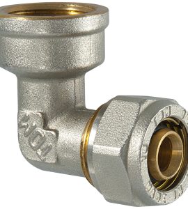 RACCORDO CURVO FEMMINA A COMPRESSIONE PER TUBO MULTISTRATO TDM 1" x Ø32 (3