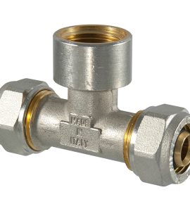 TEE FEMMINA A COMPRESSIONE PER TUBO MULTISTRATO TDM Ø32 x 1" x Ø32 (3