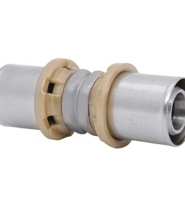 RACCORDO DIRITTO DOPPIO A PRESSARE PER TUBO MULTISTRATO ICMA Ø32 x Ø32