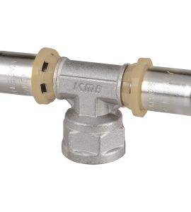 TEE FEMMINA A PRESSARE PER TUBO MULTISTRATO ICMA Ø32 x 1" x Ø32