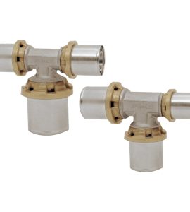 TEE RIDOTTO A PRESSARE PER TUBO MULTISTRATO ICMA Ø32 x Ø32 x Ø26