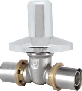 VALVOLA DA INCASSO CON CAPPUCCIO A PRESSARE PER TUBO MULTISTRATO ICMA Ø20 x Ø20