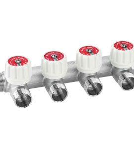 COLLETTORE LINEARE MASCHIO/FEMMINA CON RUBINETTI DI ARRESTO ARTECLIMA 1" - 4 vie 24x19