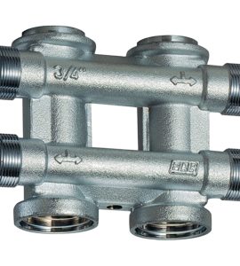 COLLETTORE COMPLANARE COMPONIBILE CROMATO FAR  1" - 2+2 vie 24x19