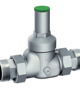 RIDUTTORE DI PRESSIONE CROMATO CON ATTACCO MANOMETRO FAR 1"1/4 M/M