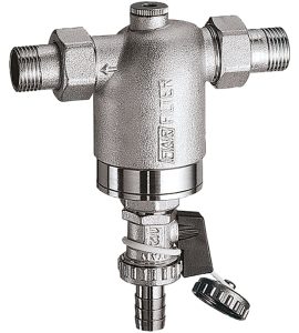 FILTRO PER IMPIANTI SANITARI CON ATTACCO MANOMETRO CROMATO FAR  1/2" M/M