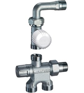 KIT VALVOLA TERMOSTATIZZABILE CON DETENTORE MONOTUBO "GRT" FAR 1/2" - 24x19