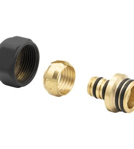 ADATTATORE PER TUBO MULTISTRATO CON CALOTTA NERO OPACO 20x2 - 24x1