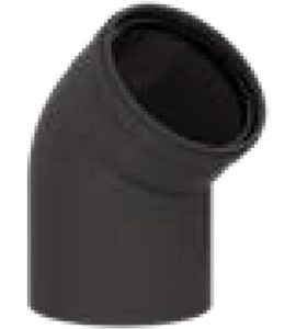 CURVA A 45° PER SCARICO FUMI PER ESTERNO "PPS-OUT" TESTA DI MORO Ø80 mm