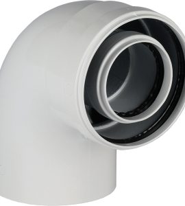 CURVA COASSIALE 90° IN ALLUMINIO Ø60/100 mm