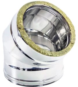 CURVA INOX 45° DOPPIA PARETE Ø250/300 mm
