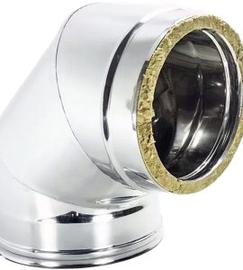 CURVA INOX 90° DOPPIA PARETE Ø250/300 mm