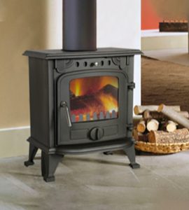 STUFA A LEGNA IN GHISA "FLAME" 438x324x609 mm