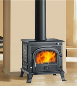 STUFA A LEGNA IN GHISA "EPOCA" 630x430x630H. mm