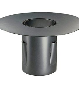ROSONE A SOFFITTO TELESCOPICO NERO PESANTE PER STUFE Ø130 mm