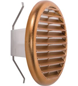 GRIGLIA DI AEREAZIONE CIRCOLARE UNIVERSALE RAMATA Ø180 Per foro Ø125/160 mm