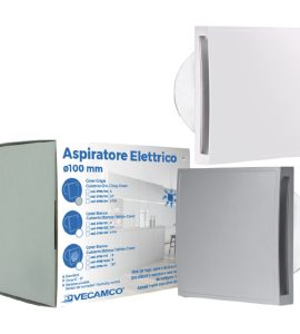 ASPIRATORE ELETTRICO Ø100 CON FRONTALE CHIUSO Grigio
