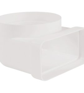 GOMITO 90° TONDO-RETTANGOLARE PER CANALI DI AEREAZIONE Ø100 - 55x110 mm