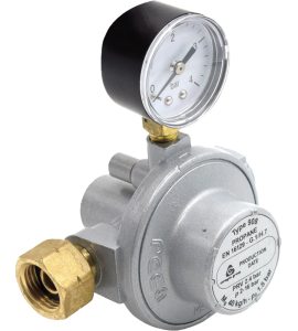 RIDUTTORE GAS ALTA PRESSIONE 40 KG/H PRIMO STADIO + Manometro