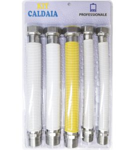 KIT FLESSIBILI INOX RIVESTITI M/F PER ALLACCIAMENTO CALDAIA  200-400 mm