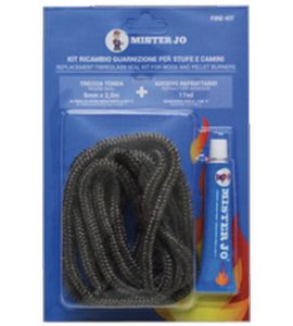 KIT RICAMBIO TRECCIA + SILICONE ALTA TEMPERATURA 60 ml - Ø12 x 2