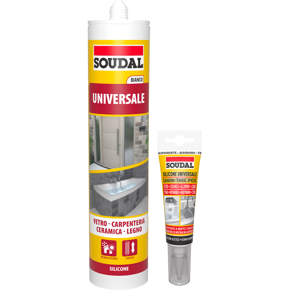 - SILICONE ACETICO UNIVERSALE SOUDAL 280 ml - Grigio