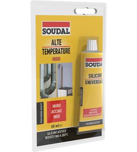 SILICONE ALTE TEMPERATURE IN BLISTER SOUDAL  60 ml - Rosso